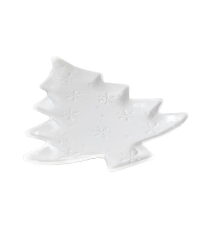 Euro Ceramica Winterfest Tree Platter In White