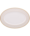 Noritake Noble Pearl Oval Platter, 16" In White And Gold