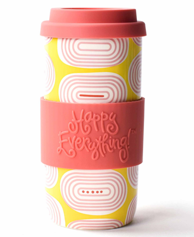 Happy Everything By Laura Johnson Fast Track Travel Mug, 16 oz In Yellow