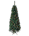 National Tree Company Acacia Pre-lit Christmas Tree With 300 Clear Incandescent And Multicolor Lights, Plug In, 6ft In Green