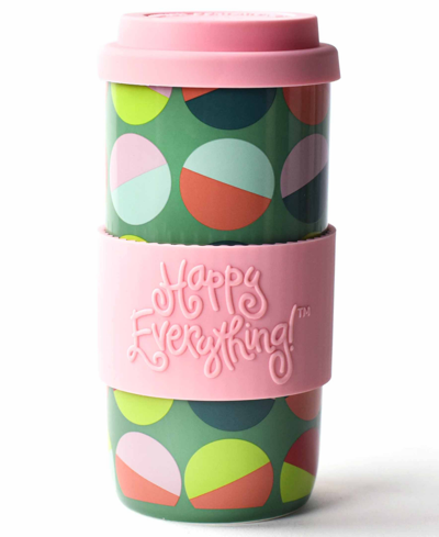 Happy Everything By Laura Johnson Roller Travel Mug, 16 oz In Green