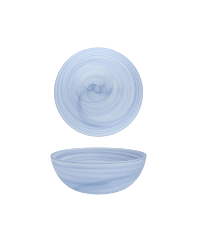 Fortessa La Jolla Glass Large Salad Bowls, Set Of 4 In Ink Blue