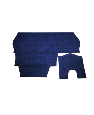 Home Weavers Waterford 4-pc. Bath Rug Set In Navy Blue