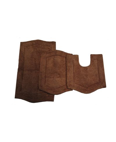 Home Weavers Waterford 3-pc. Bath Rug Set In Chocolate