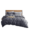 NESTL BEDDING BEDDING TUFTED EMBROIDERY DOUBLE BRUSHED 3 PIECE DUVET COVER SET, KING