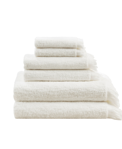 Ink & Ivy Nova Dobby Slub 6 Piece Cotton Towel Set Bedding In Ivory