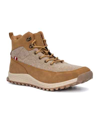 Reserved Footwear Magnus Mens Faux Leather Textured Hiking Boots In Gold