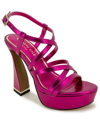 Kenneth Cole New York Allen Womens Leather Open Toe Strappy Sandals In Hot Pink