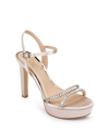 Jewel Badgley Mischka Gallant Platform Sandal In Champagne Satin