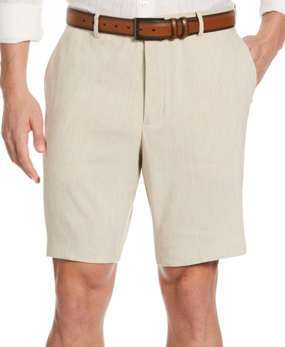 Cubavera Men's Flat Front 9" Linen Blend Shorts In Natural