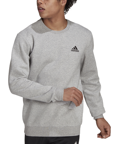 Adidas Originals Men's Feel Cozy Essentials Classic-fit Embroidered Logo Fleece Sweatshirt In Mgh