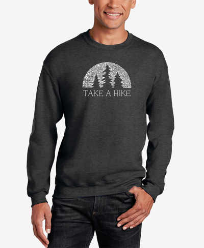 La Pop Art Men's Nature Lover Word Art Crew Neck Sweatshirt In Black