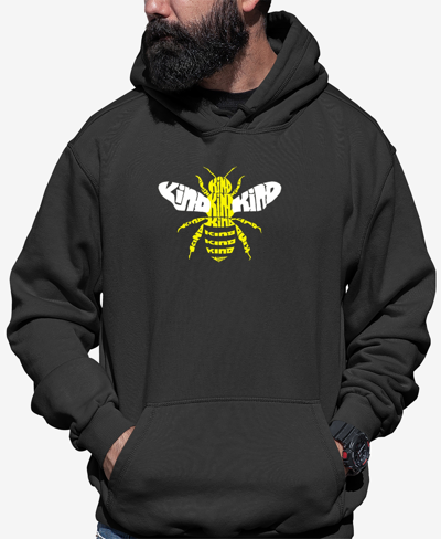 La Pop Art Men's Bee Kind Word Art Hooded Sweatshirt In Dark Gray