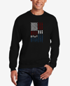 La Pop Art Men's Support Our Troops Word Art Crew Neck Sweatshirt In Black