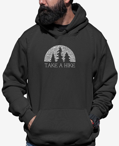 La Pop Art Men's Nature Lover Word Art Hooded Sweatshirt In Dark Gray