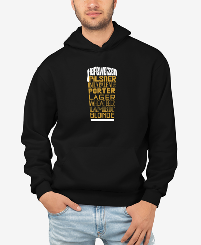 La Pop Art Men's Styles Of Beer Word Art Hooded Sweatshirt In Black