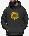 La Pop Art Men's Sunflower Word Art Hooded Sweatshirt In Gray