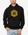 La Pop Art Men's Sunflower Word Art Hooded Sweatshirt In Black