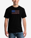 La Pop Art Men's Land Of The Free American Flag Word Art Short Sleeve T-shirt In Black