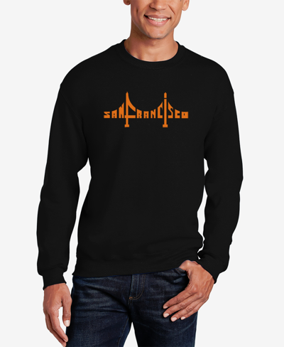 LA POP ART MEN'S SAN FRANCISCO BRIDGE WORD ART CREW NECK SWEATSHIRT