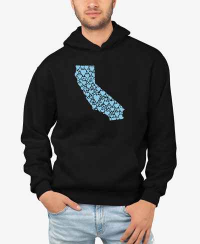 La Pop Art Men's California Hearts Word Art Hooded Sweatshirt In Black