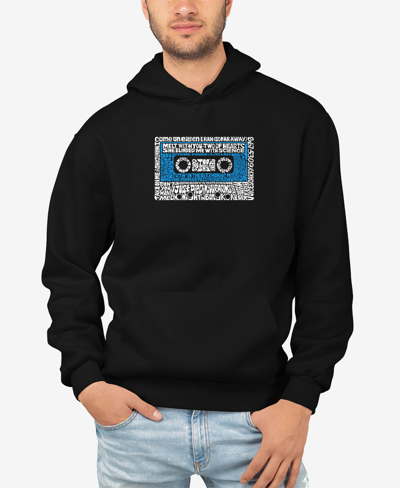 La Pop Art Men's 80s One Hit Wonders Word Art Hooded Sweatshirt In Black