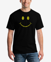 LA POP ART MEN'S BE HAPPY SMILEY FACE WORD ART SHORT SLEEVE T-SHIRT