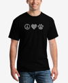 LA POP ART MEN'S PEACE LOVE CATS WORD ART SHORT SLEEVE T-SHIRT