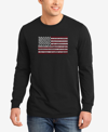La Pop Art Men's 50 States Usa Flag Word Art Crew Neck Sweatshirt In Black