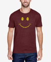 La Pop Art Men's Premium Blend Word Art Be Happy Smiley Face T-shirt In Burgundy