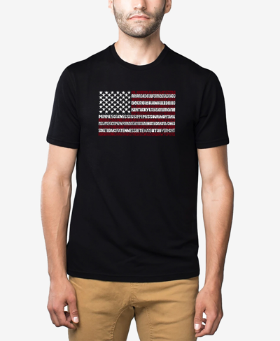La Pop Art Men's Premium Blend Word Art Usa Flag T-shirt In Black