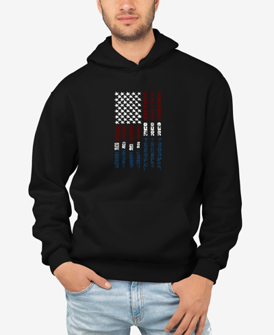La Pop Art Men's Support Our Troops Word Art Hooded Sweatshirt In Black