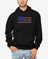 La Pop Art Men's Land Of The Free American Flag Word Art Hooded Sweatshirt In Black