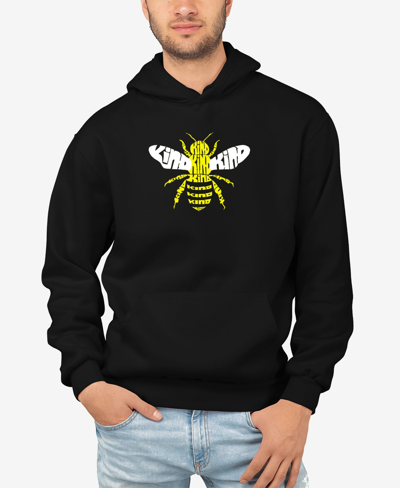 La Pop Art Men's Bee Kind Word Art Hooded Sweatshirt In Black