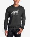 La Pop Art Men's Howling Wolf Word Art Crew Neck Sweatshirt In Dark Gray