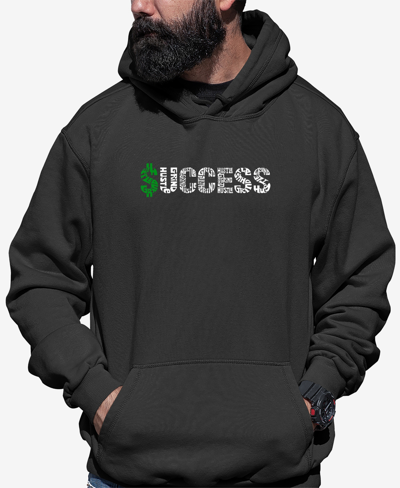 La Pop Art Men's Success Word Art Hooded Sweatshirt In Dark Gray