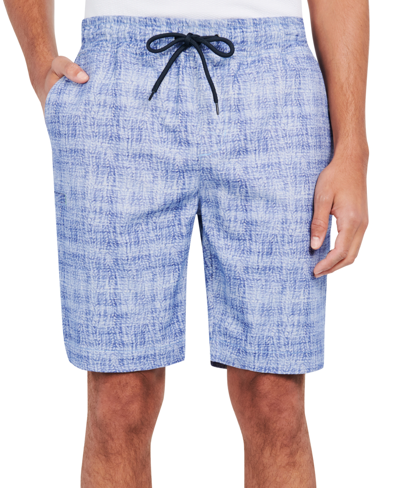 Society Of Threads Men's Slim-fit Stretch Printed Drawstring Shorts In Navy