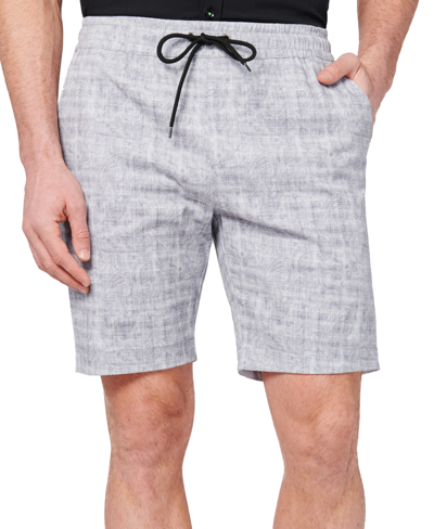 Society Of Threads Men's Slim-fit 4-way Stretch Paisley-print Drawstring Shorts In Gray