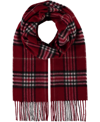 V Fraas Men's Classic Plaid Cashmere Scarf In Classic Red