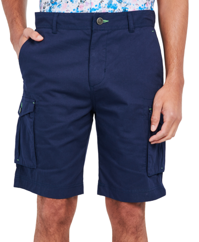 Society Of Threads Men's Slim-fit Stretch Cargo Shorts In Navy