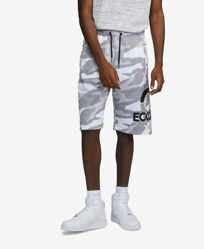 Ecko Unltd Men's Big And Tall Four Square Fleece Shorts In White