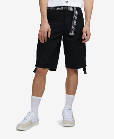 Ecko Unltd Men's Recon-go Belted Cargo Shorts In Black