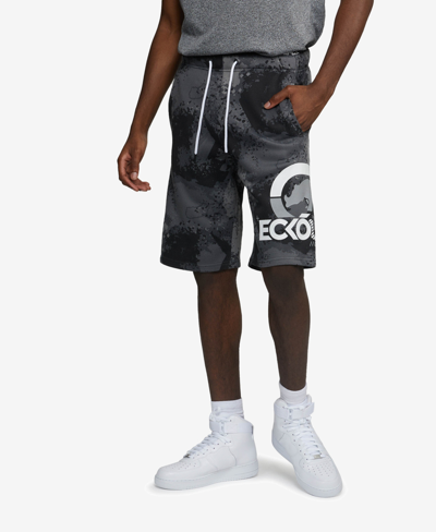 Ecko Unltd Men's Big And Tall Four Square Fleece Shorts In Charcoal Gray