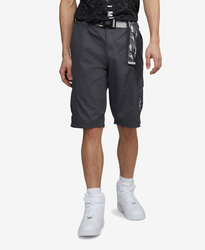 Ecko Unltd Men's Rewind Belted Cargo Shorts In Charcoal Gray
