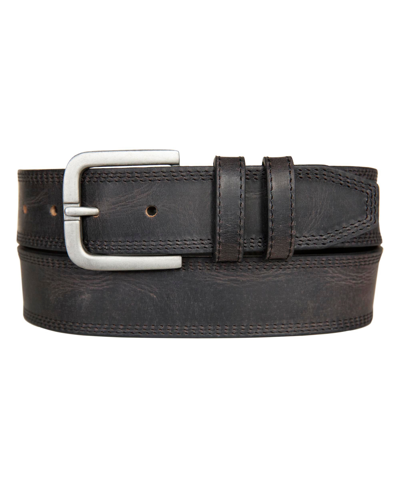Lucky Brand Men's Triple Needle Stitched Leather Belt In Black