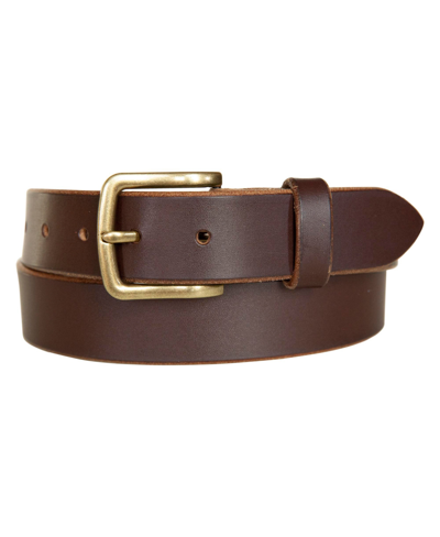 Lucky Brand Men's Leather Jean Belt With Roller Buckle And Rivets In Brown