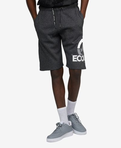 Ecko Unltd Men's Four Square Fleece Shorts In Charcoal Gray