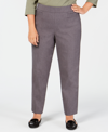 Alfred Dunner Plus Size Classic Allure Tummy Control Pull-on Pants In Grey