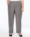 Alfred Dunner Plus Size Classic Pull-on Straight-leg Average Length Pants In Grey