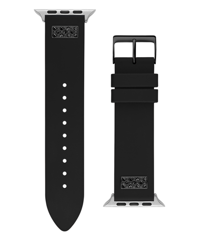 Guess Men's Black Glitz Silicone Strap 42mm, 43mm ,44mm Apple Watch Band